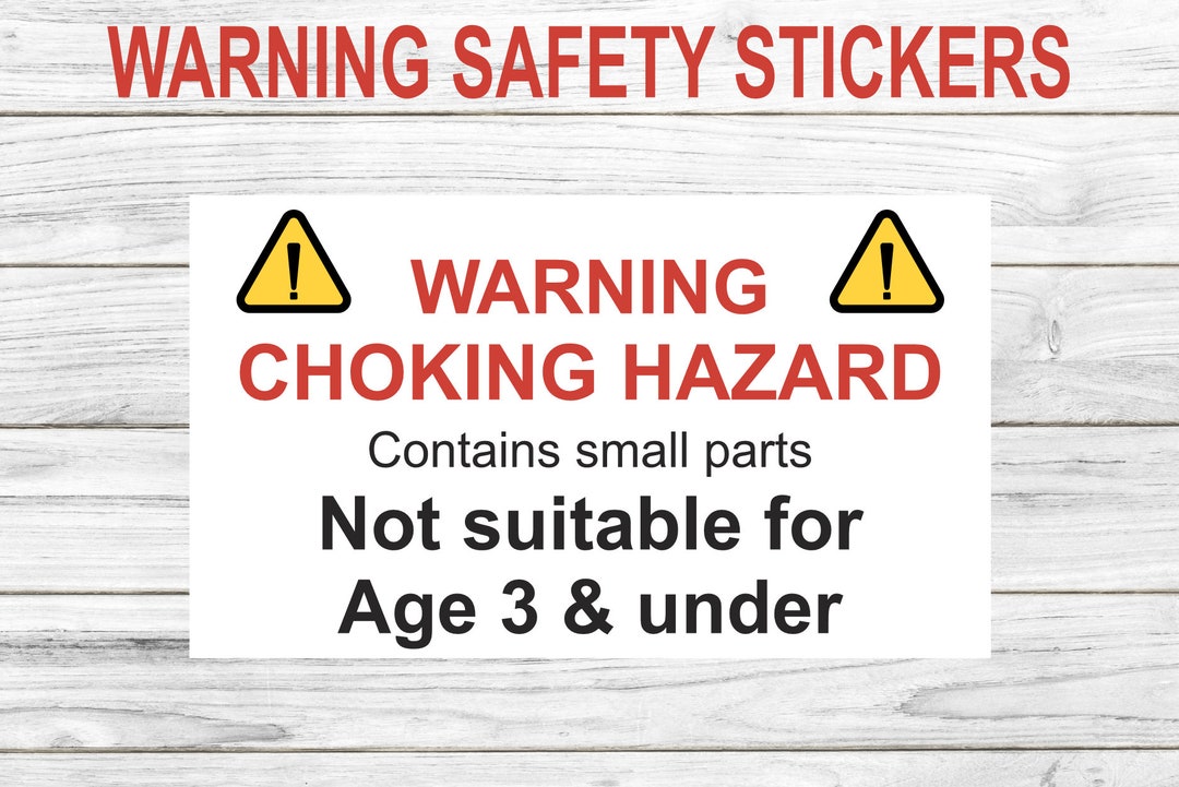 Choking Hazard Warning Stickers Disclaimer Labels Not Etsy