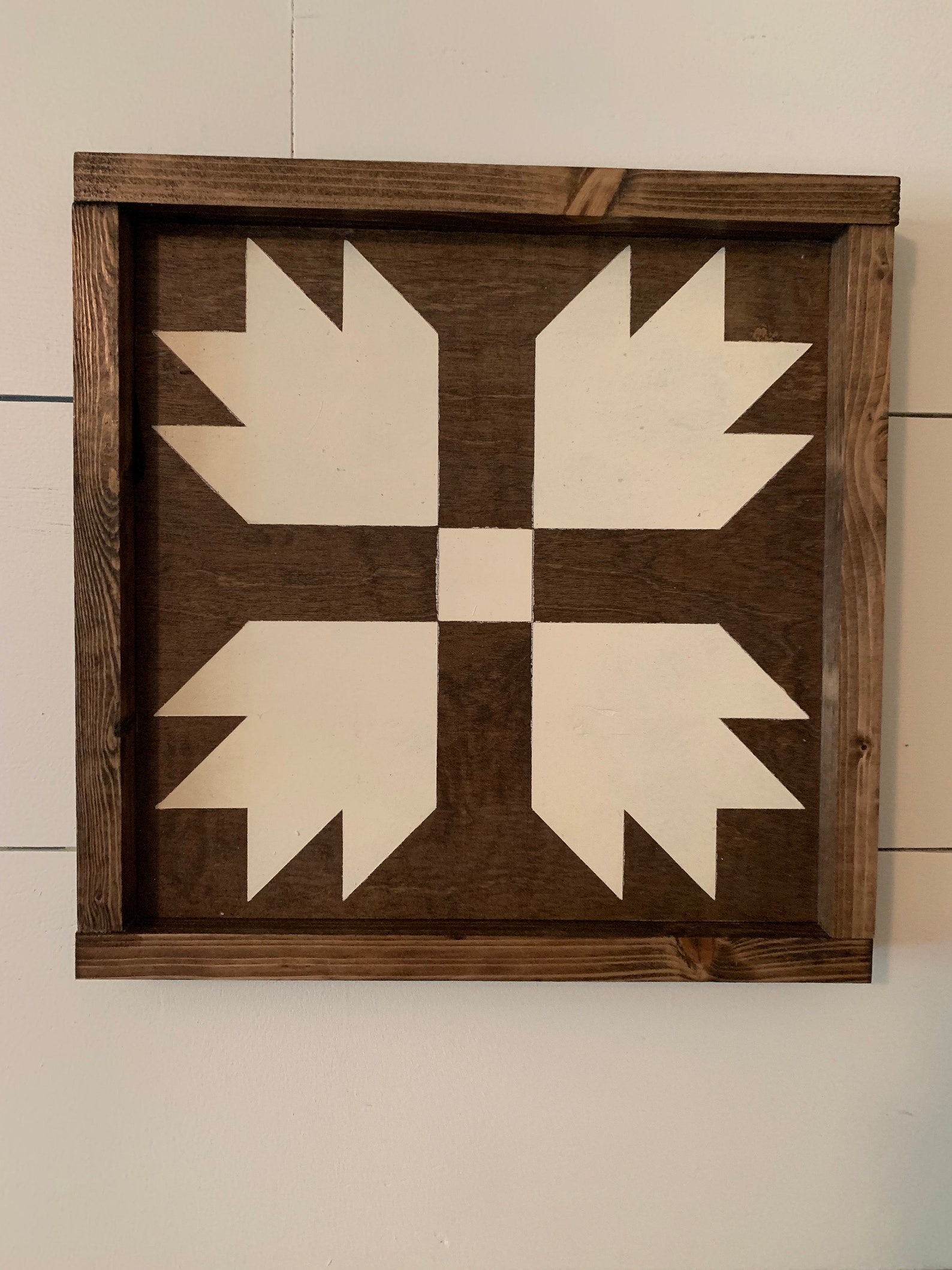 Bear Paw Wooden Barn Quilt 13 1/2 x 13 1/2 walnut stain Etsy