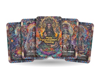 Mata Tripurasundari&#39;s Blessing Oracle Cards – 22 Cards Divine Feminine Deck for Wisdom, Beauty & Shakti Energy