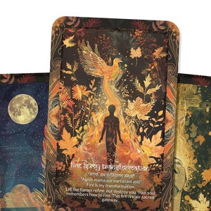 Phoenix Mantra – A Rebirth Oracle Deck – 22 Oracle Cards – Rise from Ash and Begin Again
