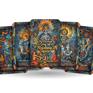 La alegría eterna de las cartas del oráculo Leela de Krishna - 22 cartas del oráculo - Abrazando la naturaleza lúdica y alegre de la divina Leela de Krishna