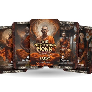 Tarot del Monje Meditante - 22 Arcanos Mayores - Un viaje espiritual único - Lograr la serenidad y la iluminación a través de la meditación profunda.