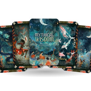 Sagesse mythique - À la découverte des créatures hindoues - Cartes d'affirmation - Cartes Oracle - Créatures de la mythologie hindoue - Outils de divination