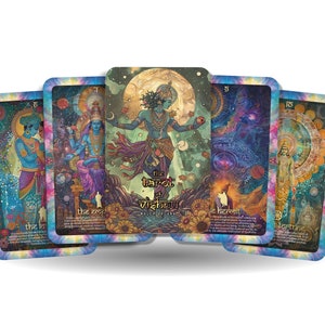 El Tarot de Vishnu - 22 Arcanos Mayores - Un viaje espiritual único - El dios hindú conocido por su protección y sustento.