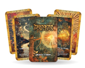 Mantra del Éxito – Una Baraja de Oráculo de Manifestación – 22 Cartas del Oráculo – Alineación con el Triunfo y el Propósito