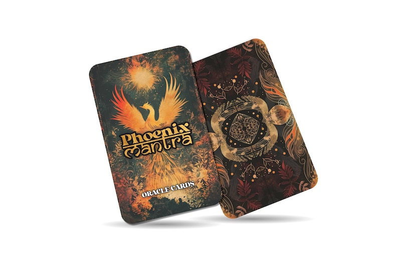 Phoenix Mantra – A Rebirth Oracle Deck – 22 Oracle Cards – Rise from Ash and Begin Again