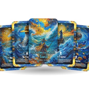 Tarot des vagues de l'océan - Arcanes majeurs - Un voyage spirituel unique - Embrasser le flux et le reflux de la vie grâce à la sagesse de la mer.