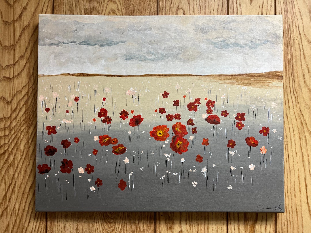 Acrylic Painting 20”x16” - Poppy - Etsy