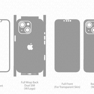 VecRas iPhone 14 Plus Skin Template Vector 2022