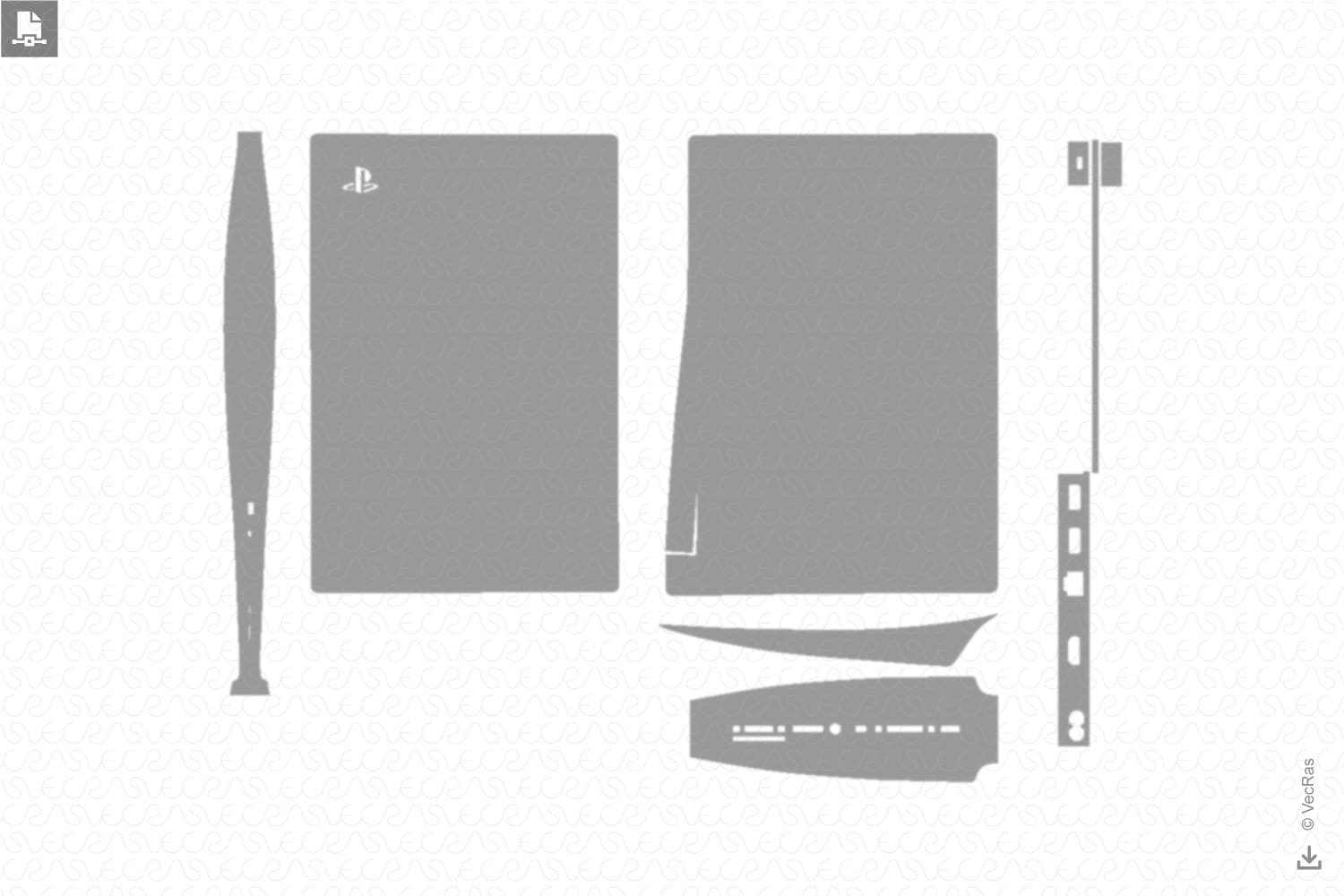 Sony PS5 Slim Digital Edition (2023) Vinyl Skin Mockup PSD Template — VecRas