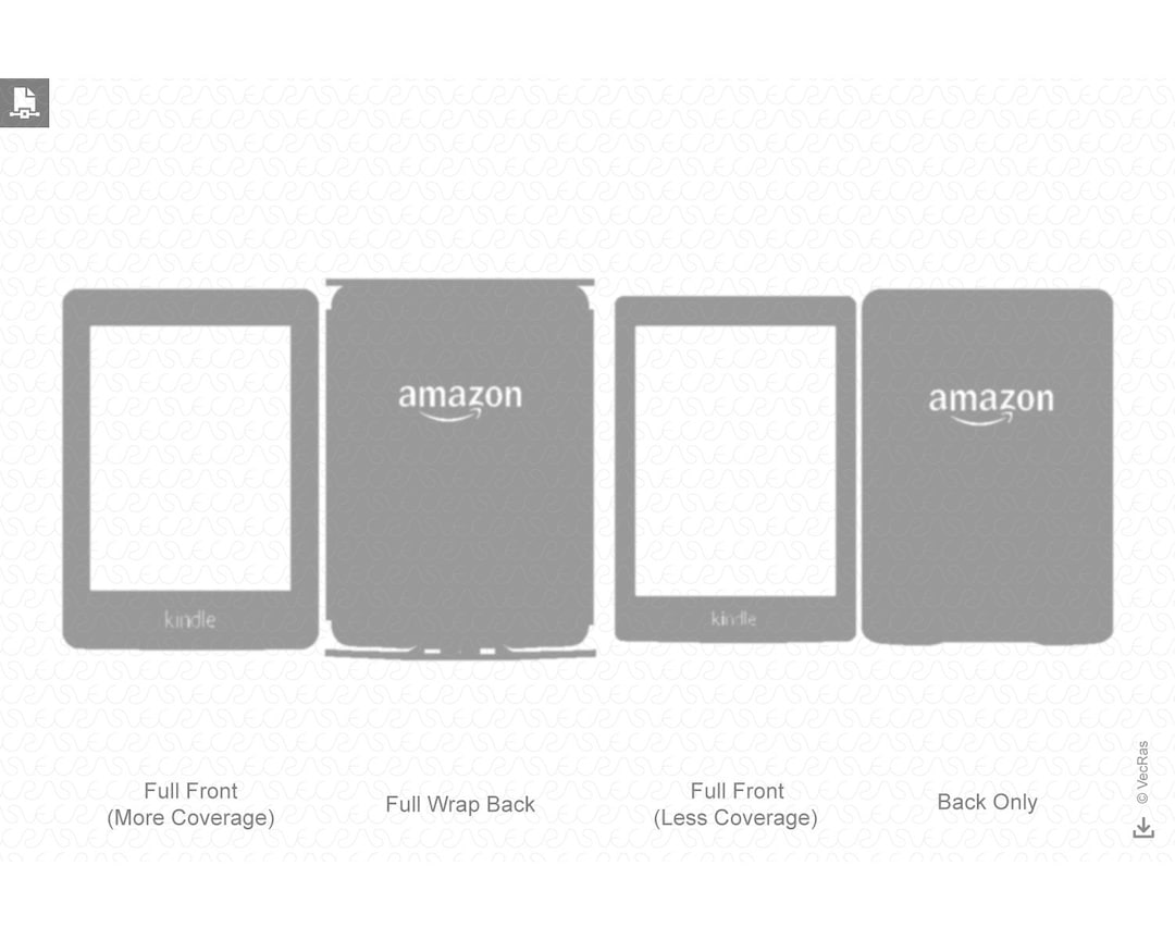 Amazon Kindle Paperwhite 6-inch Vinyl Skin Vector Cut File Template ...