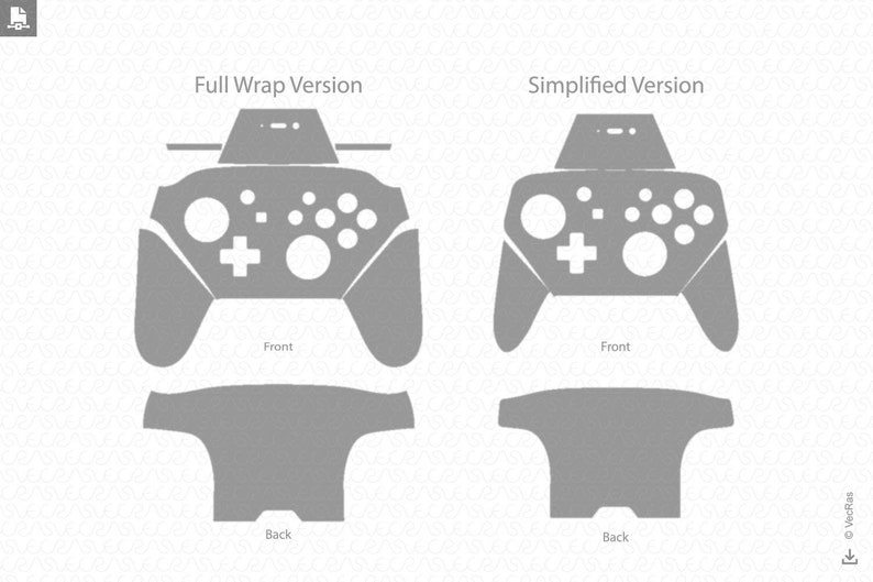 Switch Pro Controller Vector Cut File Template image 1