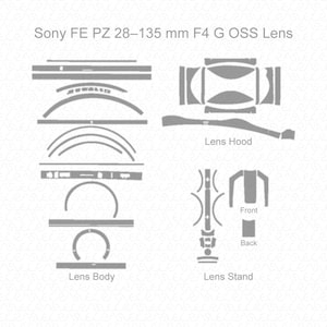 Sony FE PZ 28-135mm F4 G OSS Lens Skin Template Vector 2014