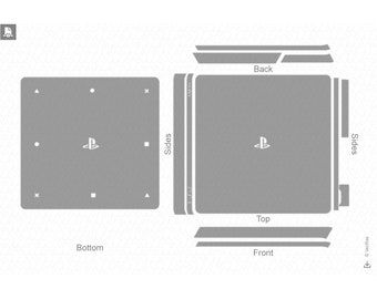 Sony PS4 Slim Gaming Console (2016) Vector Cut File Template