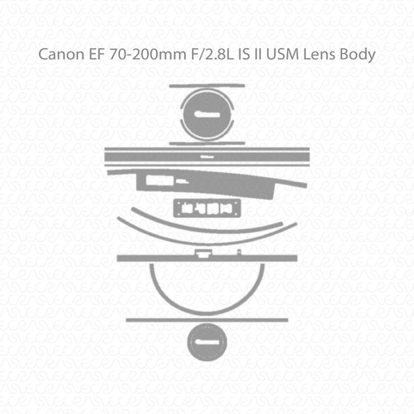 Canon EF 70-200mm Lens Skin Template Vector 2010