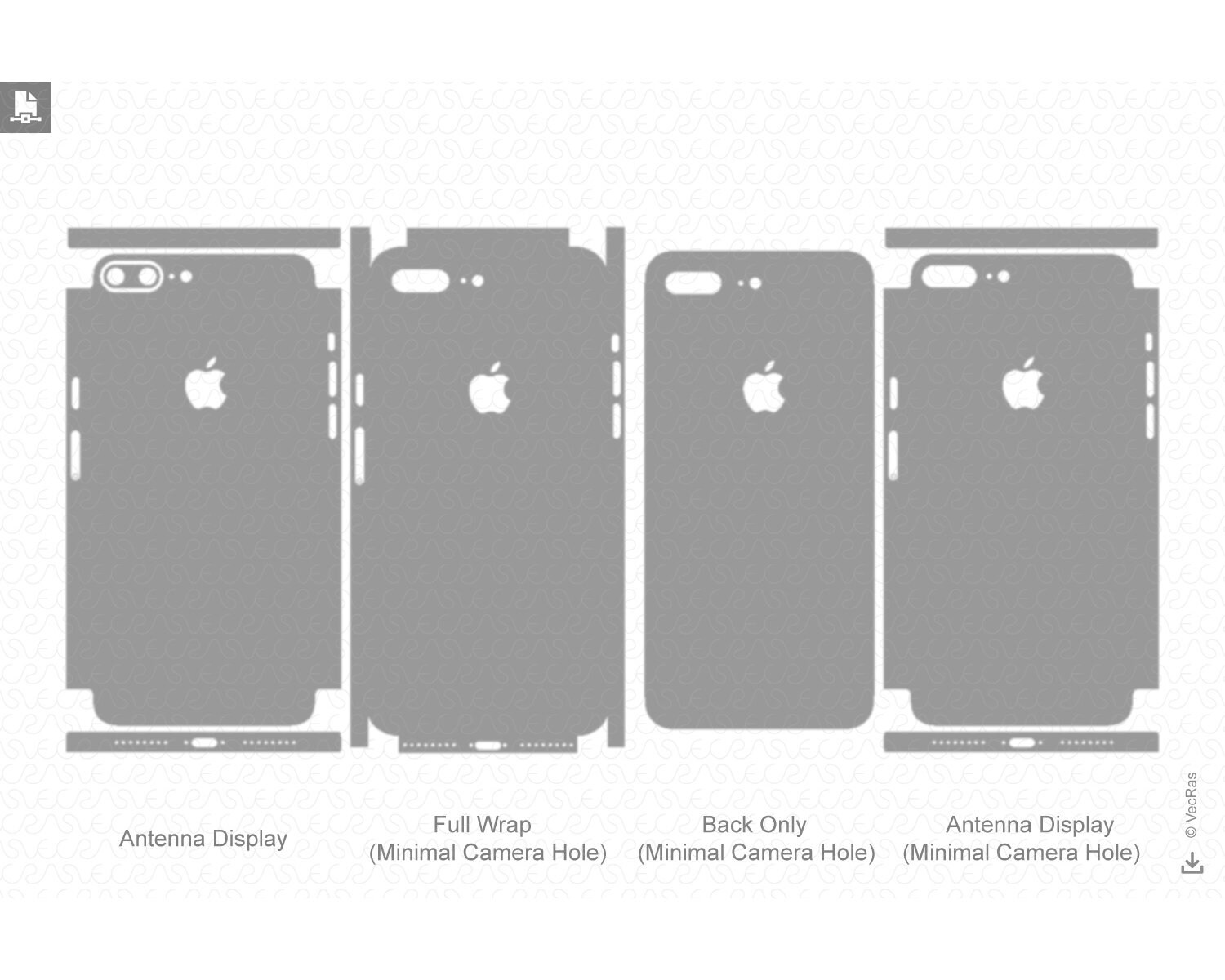 Apple iPhone 7 Vinyl Skin Cut File Template 2016 de VecRas | Etsy