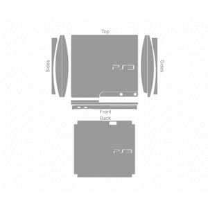 Sony PS3 Slim Gaming Console (2012) Skin Decal CutFile Template