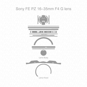Sony FE PZ 16–35mm F4 G Lens Skin CutFile Template 2022