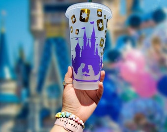 Lantern Castle Custom Starbucks Cup / Reusable Cold Cup / Starbucks Cup / Disney Inspired Rapunzel Castle / Tangled Inspired