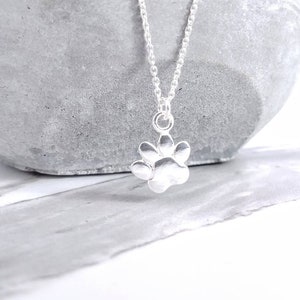 Dog Paw Print Necklace 925 Sterling Silver Dog Paw Necklace Animal Jewelry Dog Lover Gift Paw Print Jewelry