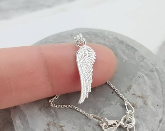 Sterling Silver Angel Wing Bracelet Tiny Wing Bracelet Memorial Bracelet Remembrance Gift
