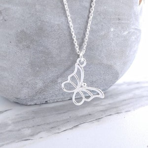 Butterfly Necklace 925 Sterling Silver Butterfly Necklace Butterfly Jewelry Butterfly Pendant Necklace