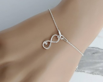 Infinity Bracelet Sterling Silver Infinity Bracelet Infinity Jewelry Best Friend Gift Best Friend Jewelry Infinity Charm Bracelet