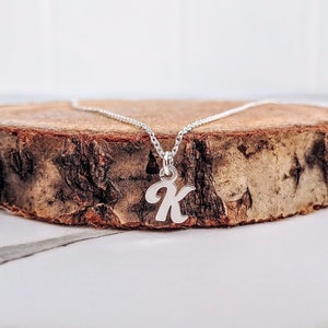 Tiny Letter Necklace Sterling Silver Letter Necklace Initial Choker Necklace Initial Jewelry