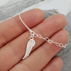 Delicate Angel Wing Bracelet Sterling Silver Wing Bracelet Memorial Bracelet Remembrance Bracelet Loosing of a Child, Mother, Brother