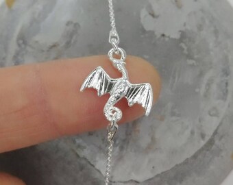 Pulsera de dragón de plata esterlina, joyería de dragón, pulsera de dragón de Juego de Tronos, regalo de cumpleaños, regalo para amantes de los dragones, pulsera, regalo de tronos