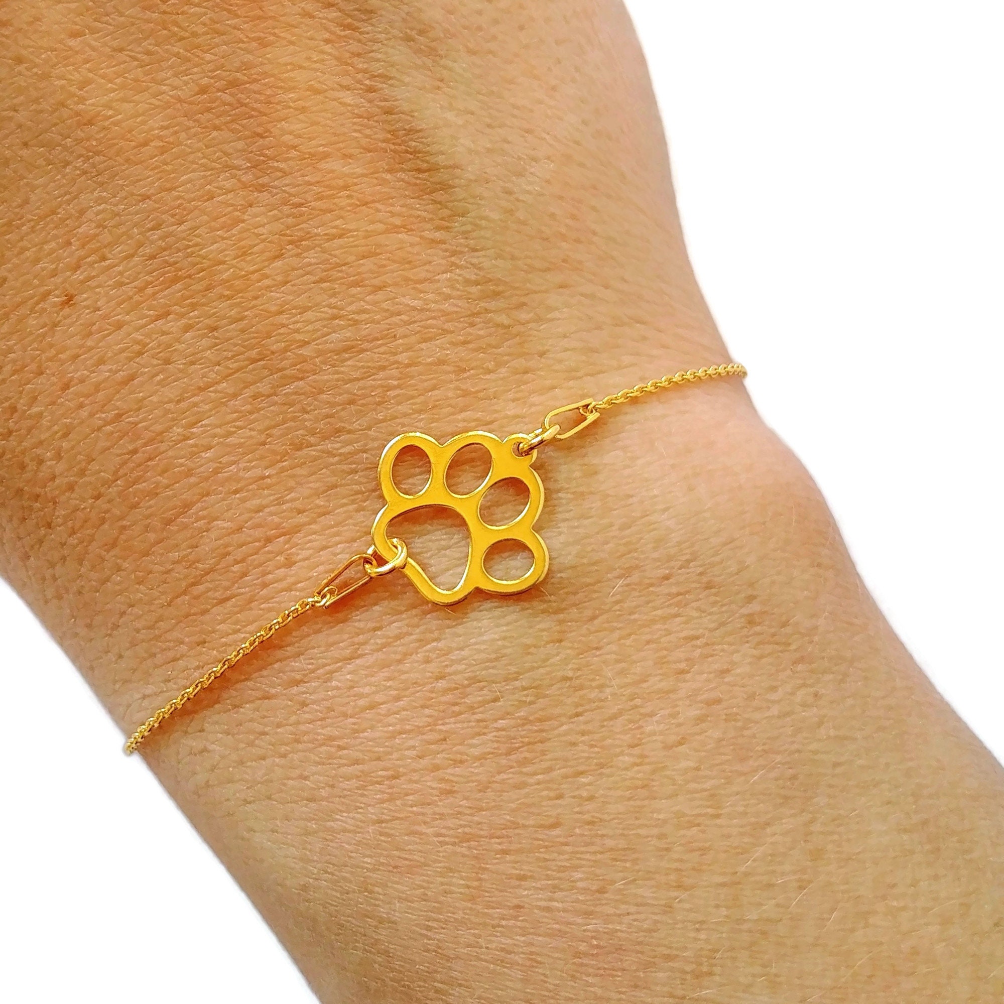 Paw Print Bracelet Dog Paw Bracelet Silver or Gold Dog Lover Gift Loss ...