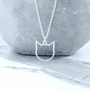 Tiny Cat Necklace Tiny Kitty Cat Necklace Cat Jewelry Cat Lover Gift Tiny Cat Pendant Sterling Silver