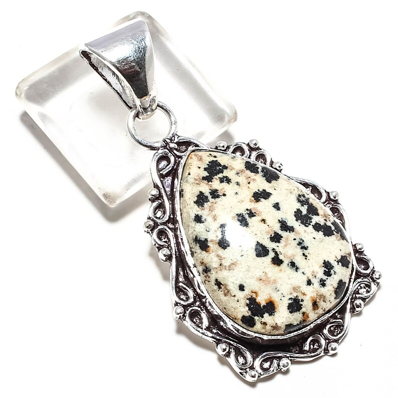925 Silver Pendant Dalmatian Jasper Gemstone