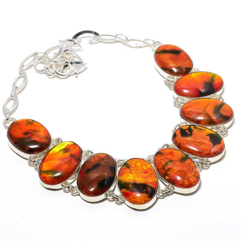Ammolite 925 Silver Necklace