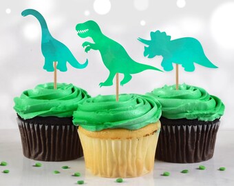 Dinosaur Cupcake Toppers Favor Tags Dinosaur Birthday Party Decor Stickers Watercolor Template lNSTANT DOWNLOAD 0022