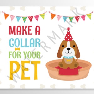 Puppy Birthday Party, Adopt a Pet, Make a Collar Sign, INSTANT DOWNLOAD 0003