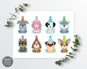 Dog Cupcake Topper, Puppy Label, Digital Files, Instant Download