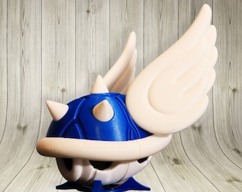 Super Mario Turtle Shell Blue Shell With Wings Game Cartridge Holder Mario Kart Inspired