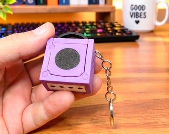 Nintendo Game Cube Inspired Retro Console Sensory Fidget Keychain