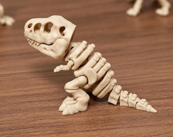 Flexi Skeleton Dinosaurs | Articulated Dinosaur Figure Desk Toy | Spooky Cute Collectible | Sensory Fidget Animal Decor