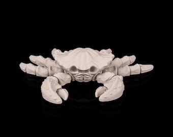 Flexi Skeleton Crab | Articulated Crab Figure Desk Toy | Spooky Cute Collectible | Sensory Fidget Animal Decor