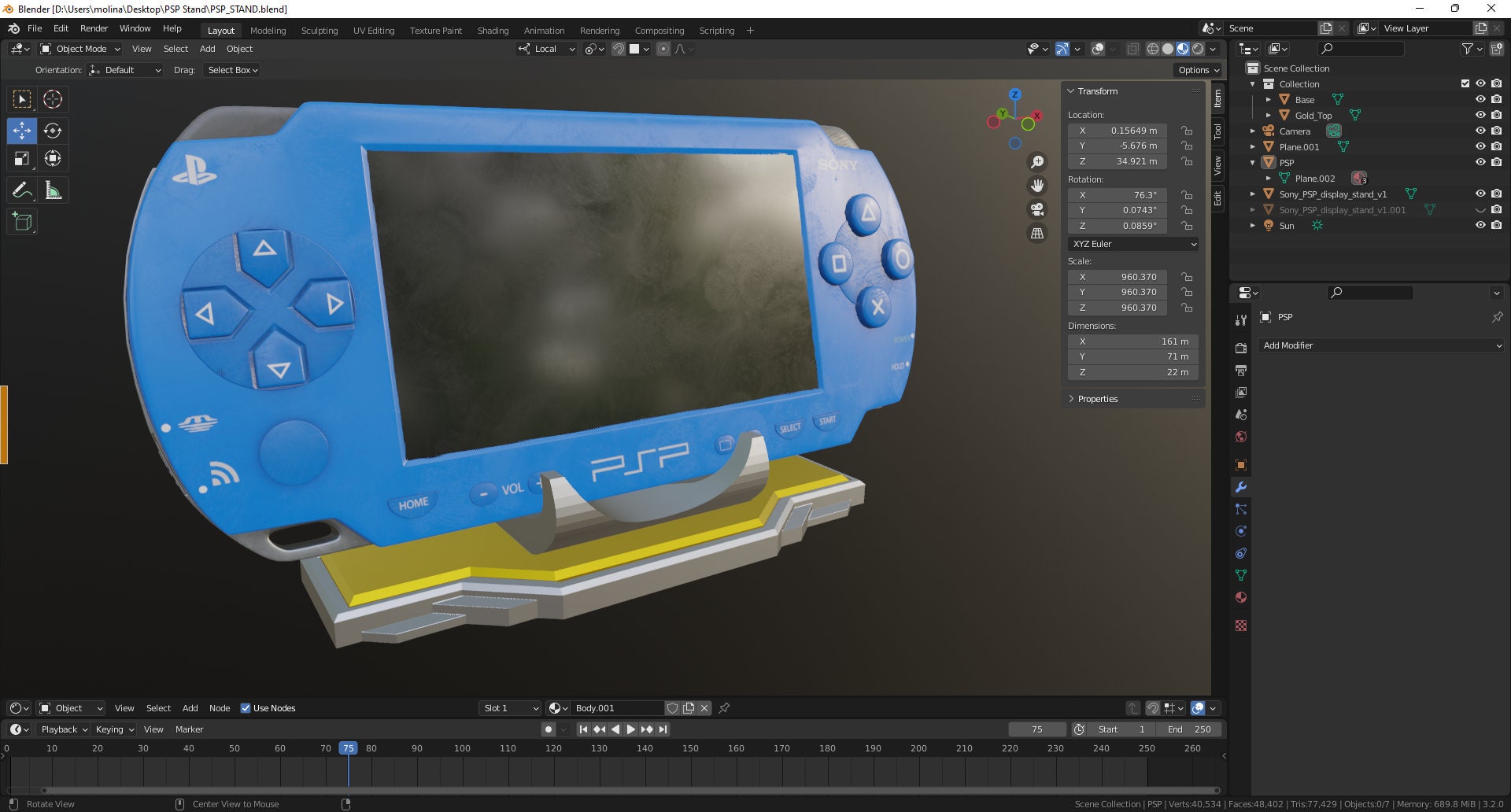 Sony PSP Display Stand 3D Printed Etsy