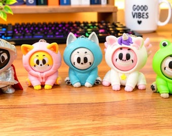 Face Flipping Mood Change Buddies Keychain Fidget Toy