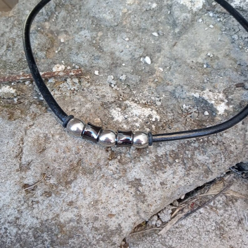 Men/'s leather necklaceBoyfriend necklaceStainless steelGift for himMen/'s accessoriesMen/'s jewelryFor menBoyfriend giftMen/'s necklace