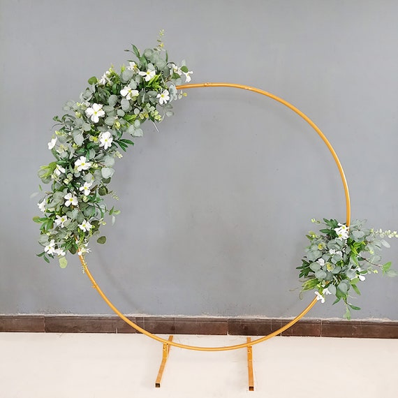 Arco Rotondo Per Matrimoni E Feste – 7 Piedi (2,1m) In Alluminio Bianco, Kit Con Base Ad Acqua - copertina