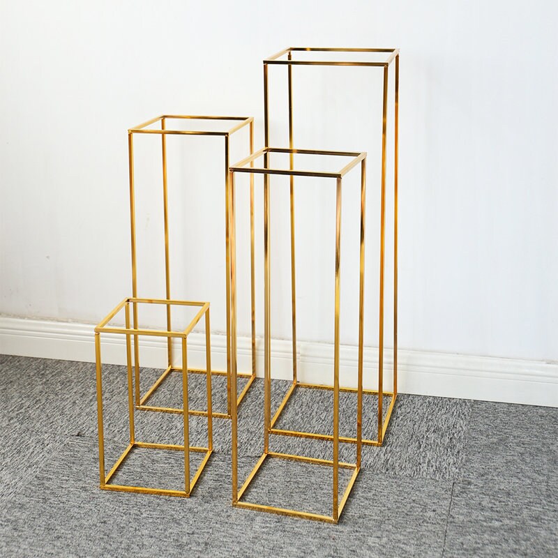 Tall Gold Metal Flower Stand Vase Set for Wedding Party Etsy