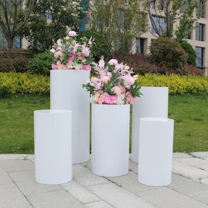 5 Pcs Wedding Props Cylindrical Dessert Table Birthday Party Sign-in Area Decoration Round Cake Stand Wedding Decoration Iron Art Cylinder
