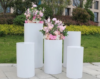 5 Pcs Cylindrical Wedding Cake Stands: Iron Art Dessert Table Decor