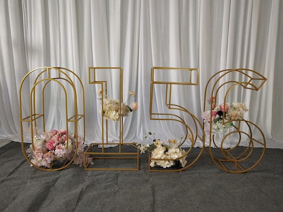 32" Gold Metal Number & Letter Frame: Wedding Photo Prop
