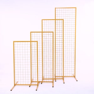 Großer Gold / Weißer Rechteckiger Netzbogen für Blumenarrangement Geburtstag Verlobung Hochzeit Fotohintergrund Requisite Mittelstück Dekoration